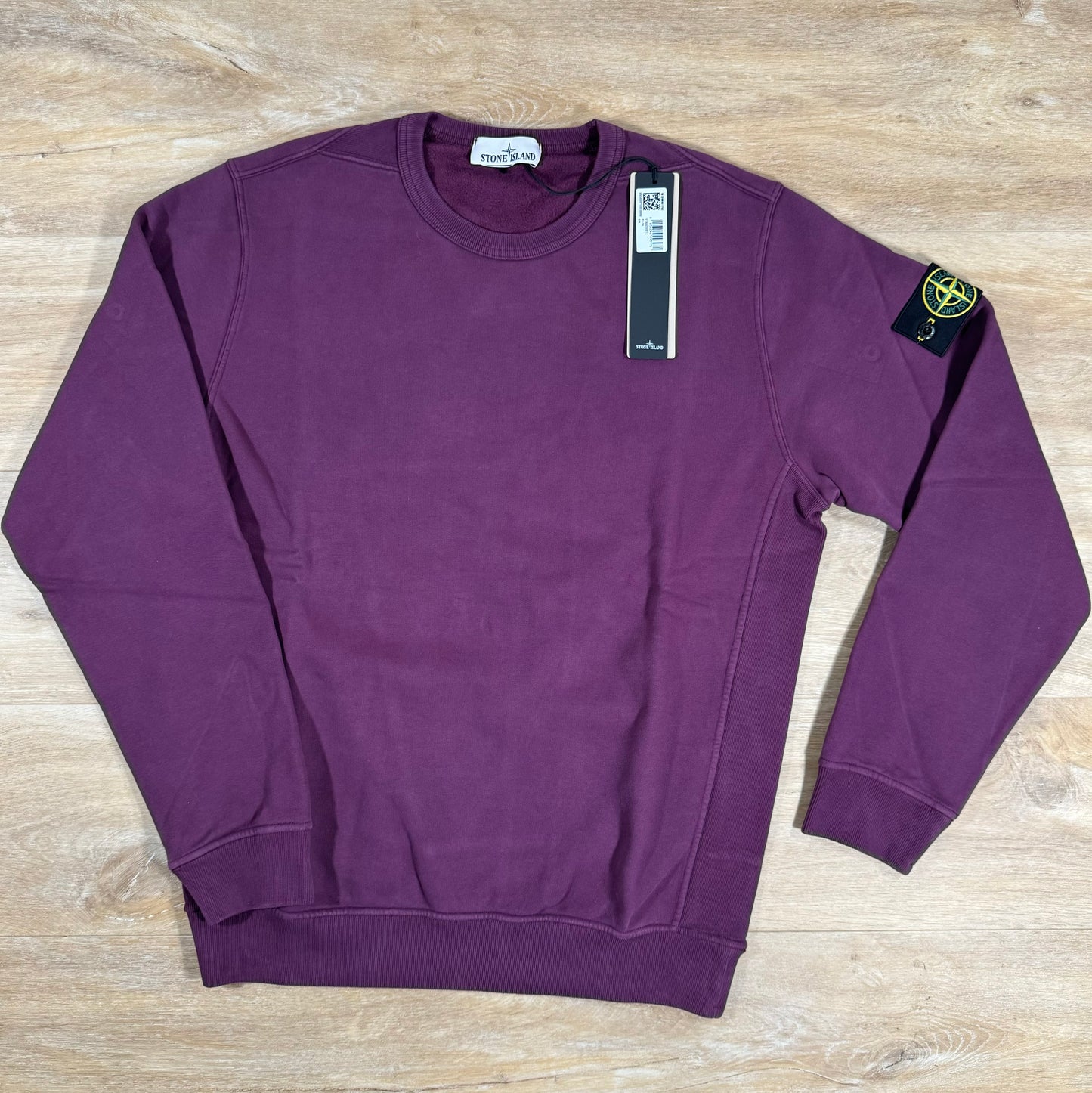 Stone Island Garment Dyed Crewneck Sweatshirt in Burgundy