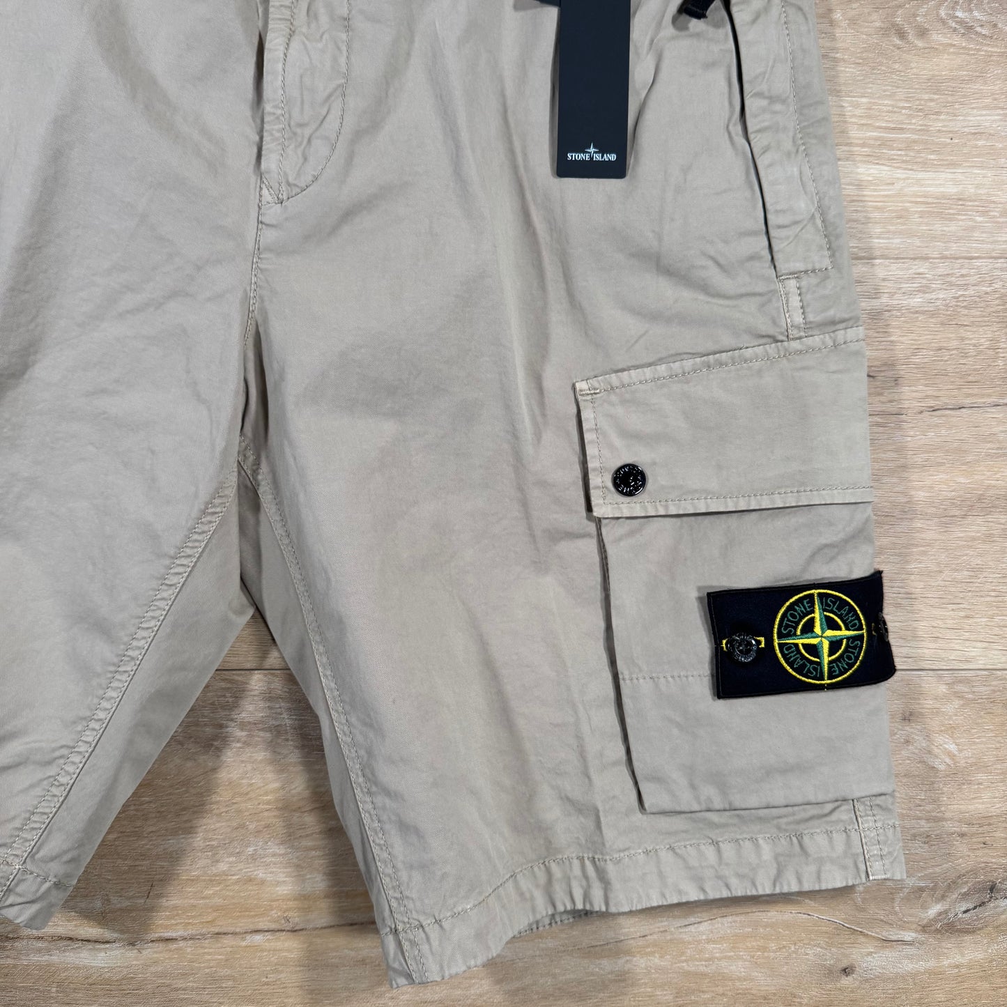 Stone Island Supima Twill Stretch-TC Cargo Bermuda Shorts in Desert