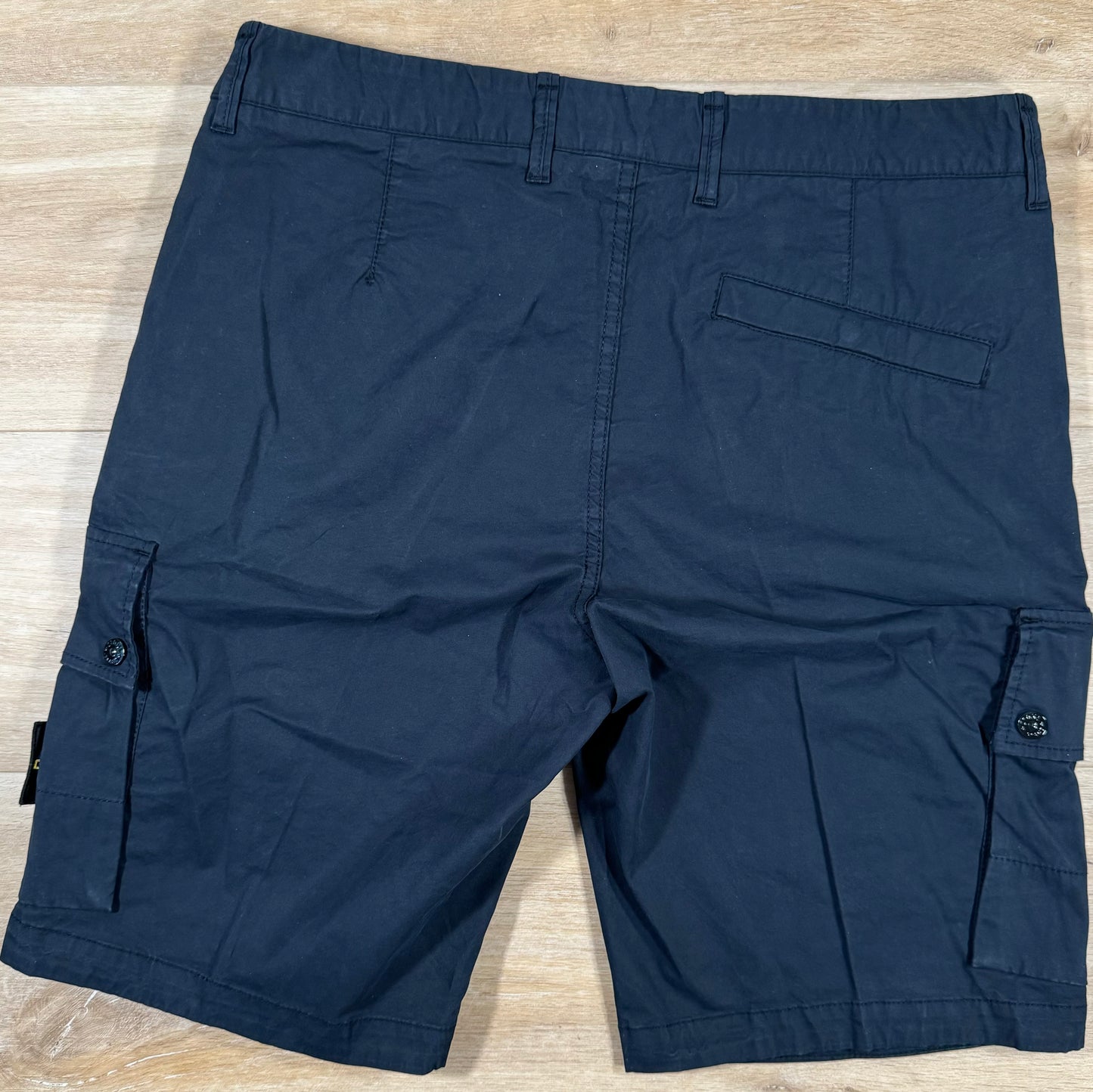 Stone Island Supima Cotton Slim Fit Cargo Shorts in Navy