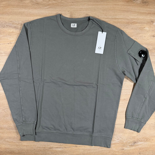 C.P. Company Light Fleece Crewneck Lens Sweatshirt in Gunmetal - Grey