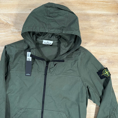 Stone Island Supima Twill Stretch-TC Hooded Overshirt in Musk