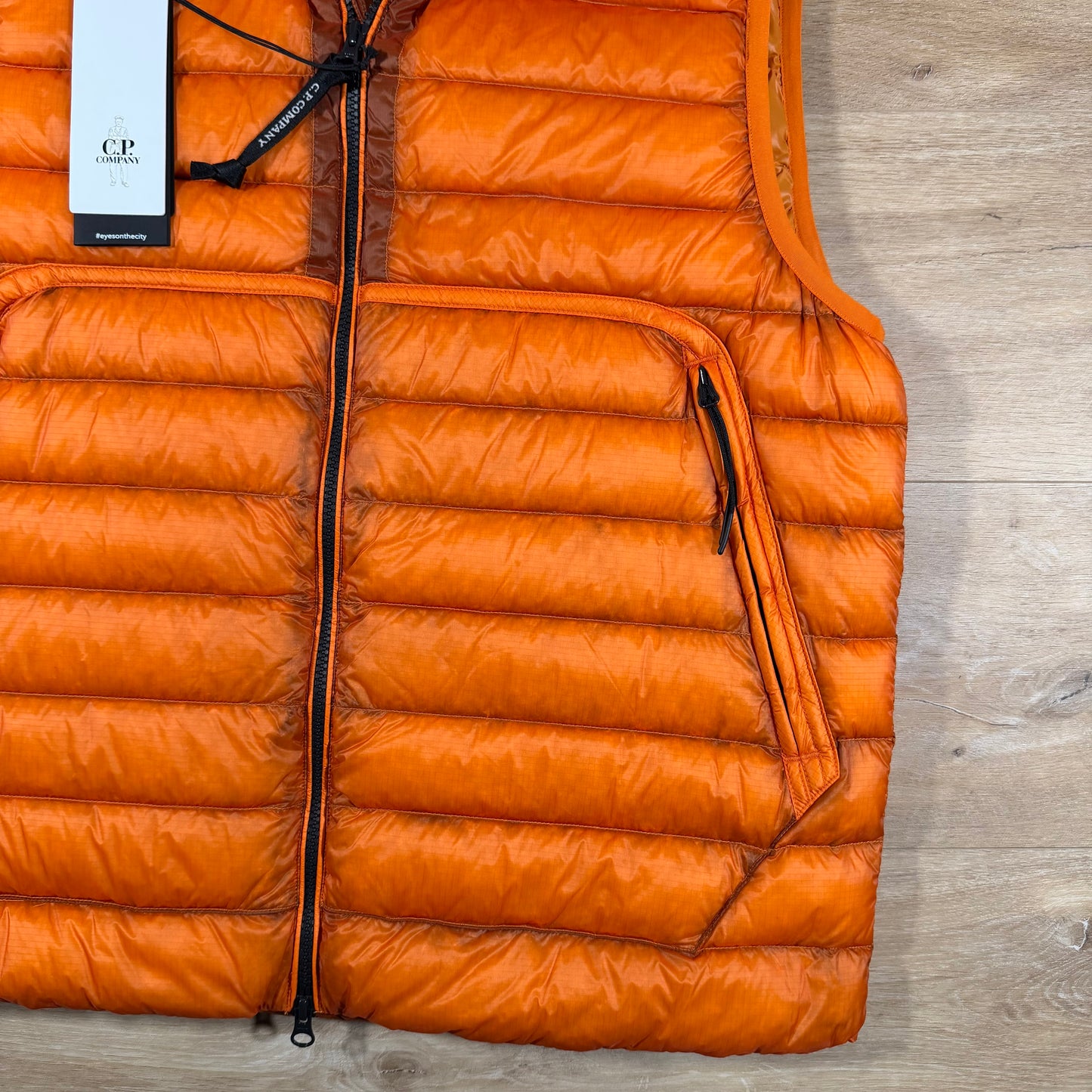 C.P. Company D.D. Shell Goggle Down Gilet in Russet Orange