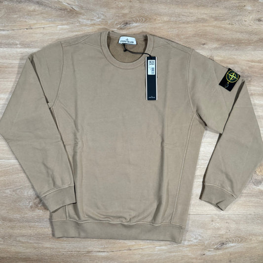 Stone Island Garment Dyed Crewneck Sweatshirt in Biscuit