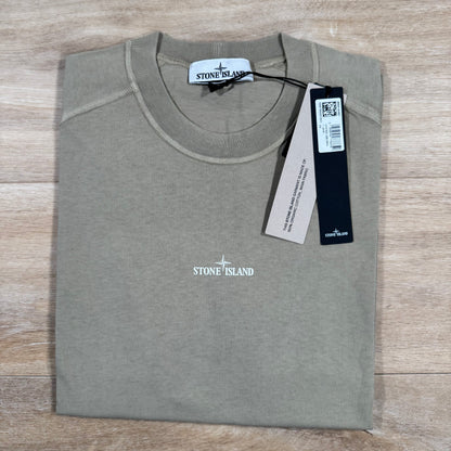 Stone Island Organic Cotton Logo T-Shirt in Desert
