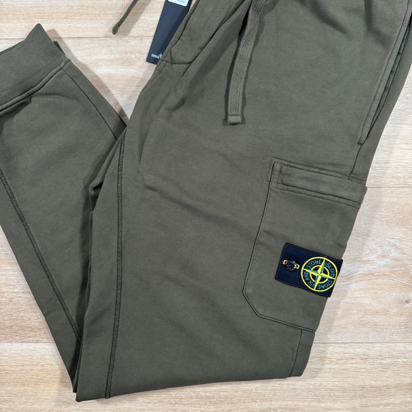 Stone Island Slim Fit Cargo Sweatpants in Olive