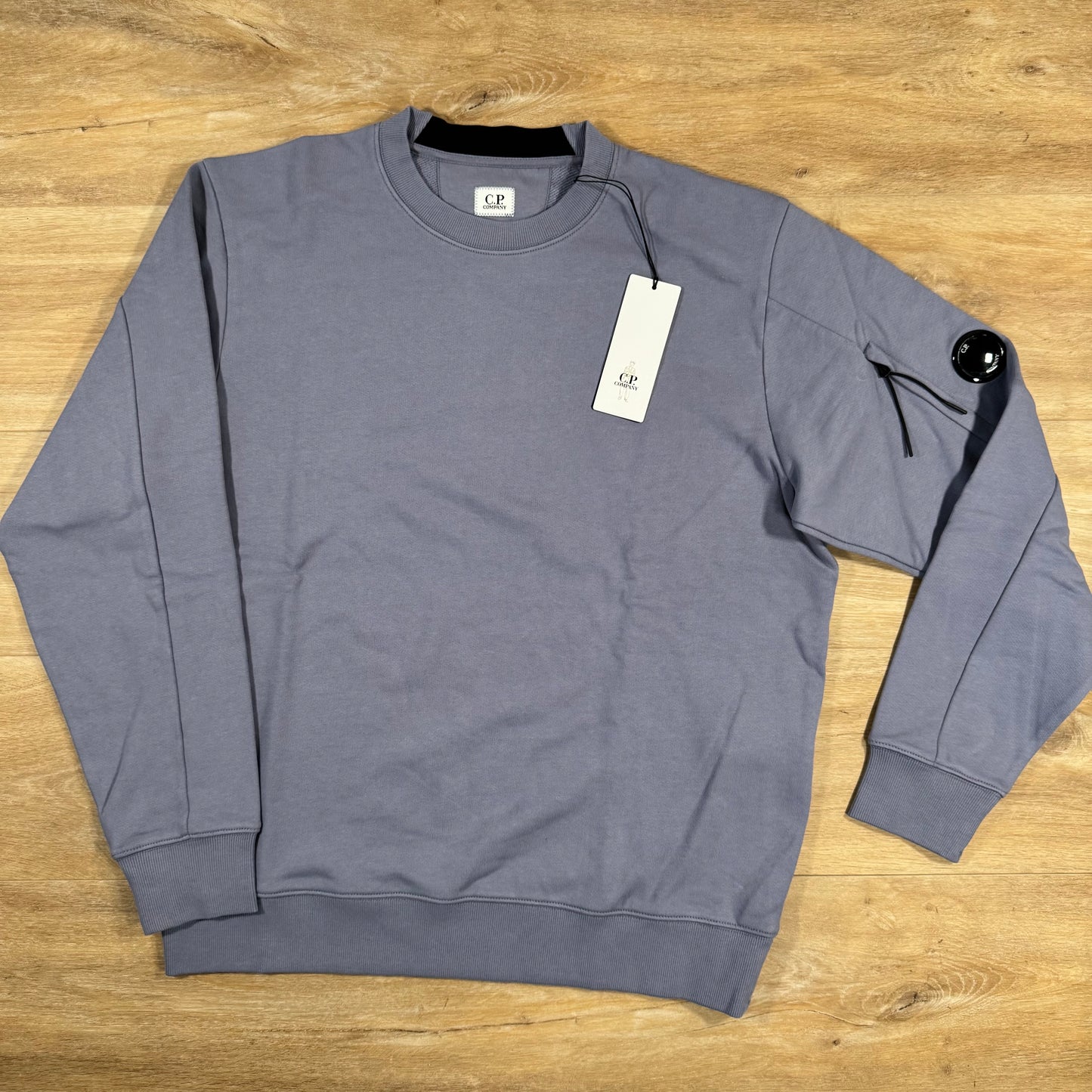 C.P. Company Diagonal Raised Fleece Lens Sweatshirt in Lavender Violet