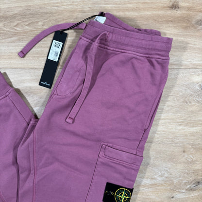 Stone Island Slim Fit Cargo Sweatpants in Onion Rose