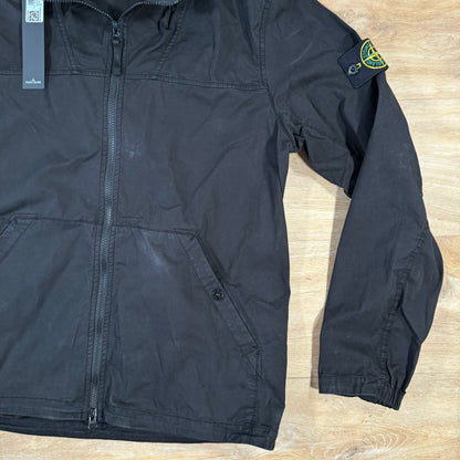 Stone Island Supima Twill Stretch-TC Hooded Overshirt in Black