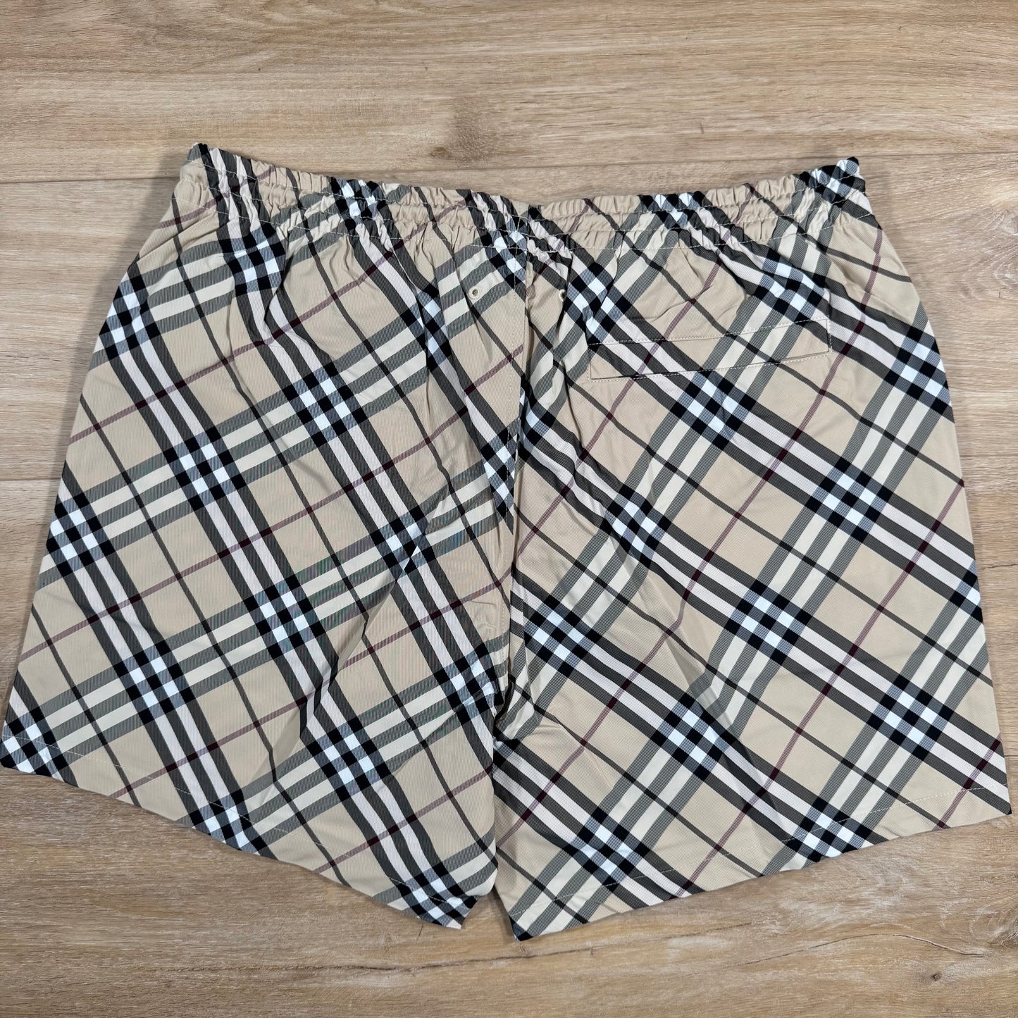 Burberry Check Swim Shorts in Alabaster
