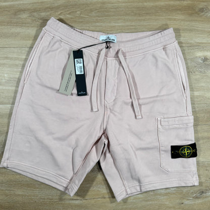 Stone Island Organic Cotton Fleece Shorts in Antique Rose