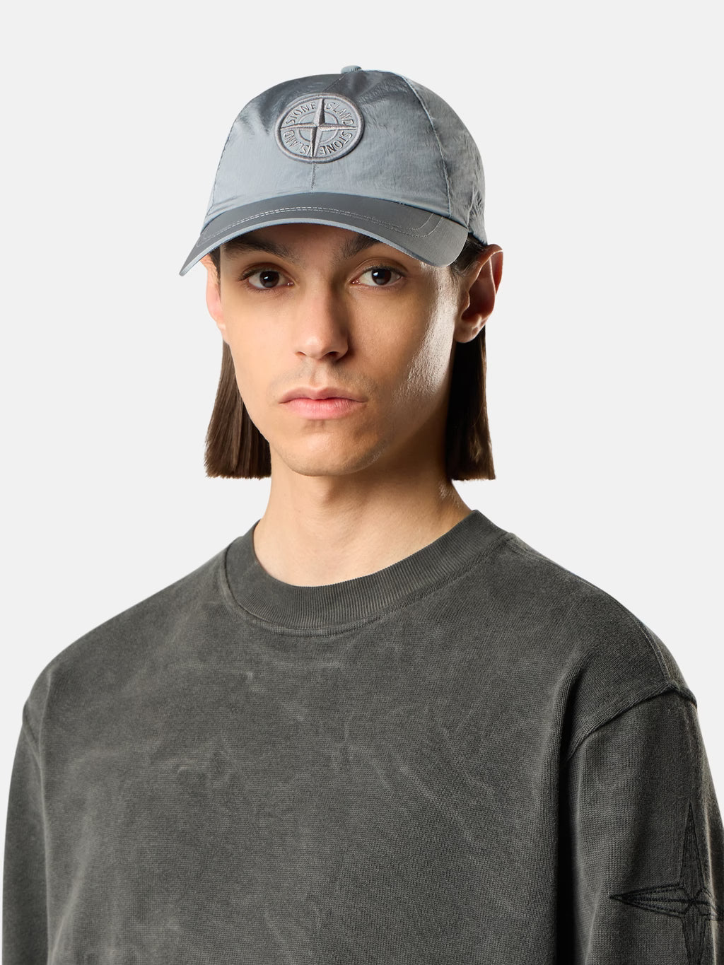 Stone Island Nylon Metal Baseball Cap in Ash Grey