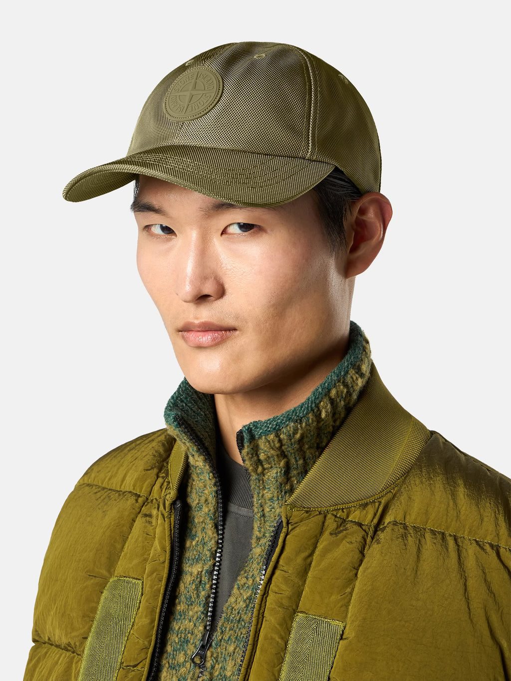 Stone Island Nylon Panama Baseball Cap in Military Green