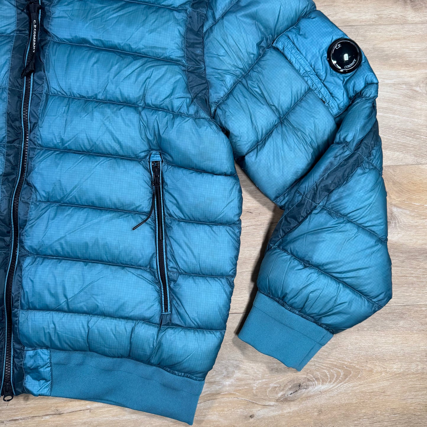 C.P. Company D.D. Shell Lens Down Jacket in Aegean Blue