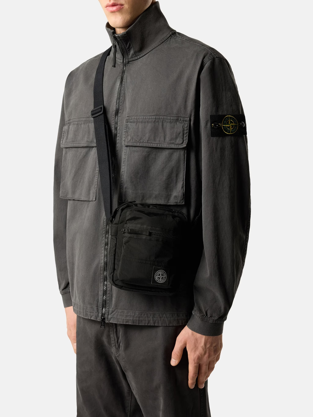 Stone Island Nylon Metal Crossbody Bag in Black