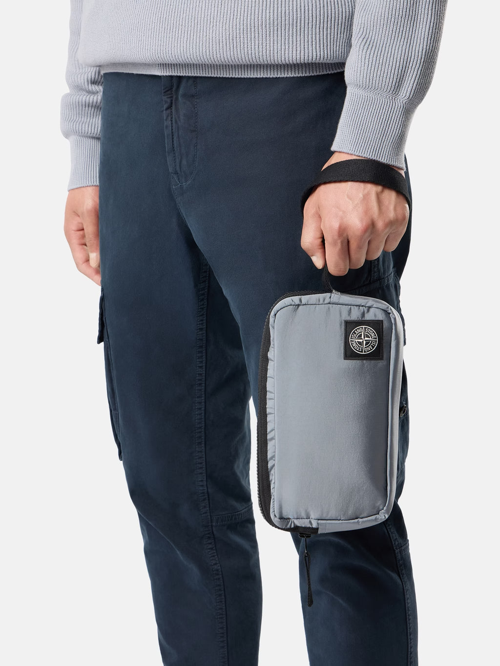 Stone Island Coated Nylon Metal Wrist Pouch in Ash Grey