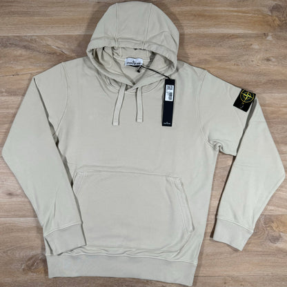 Stone Island Garment Dyed Pullover Hoodie in Plaster