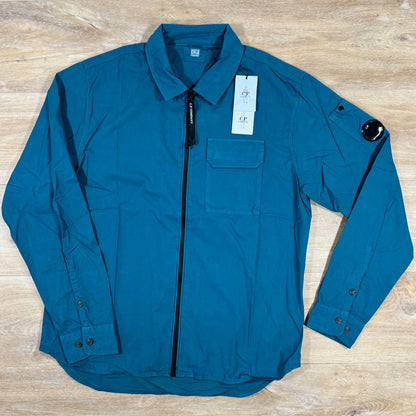 C.P. Company Gabardine Lens Overshirt in Ink Blue