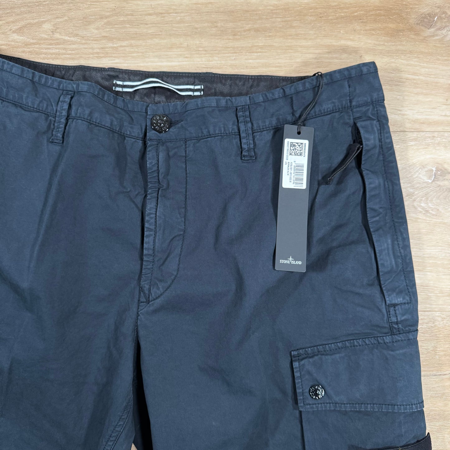 Stone Island Supima Twill Stretch-TC Cargo Bermuda Shorts in Navy