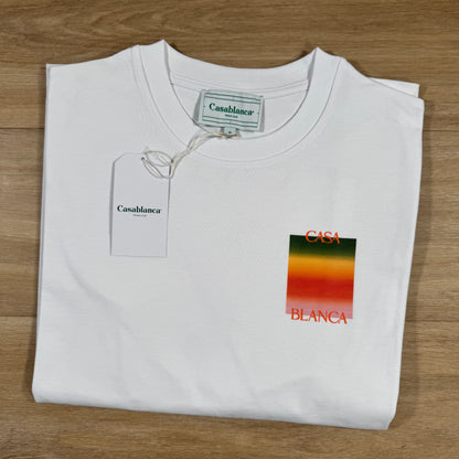 Casablanca Gradient Square Logo T-Shirt in White