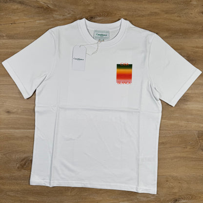 Casablanca Gradient Square Logo T-Shirt in White