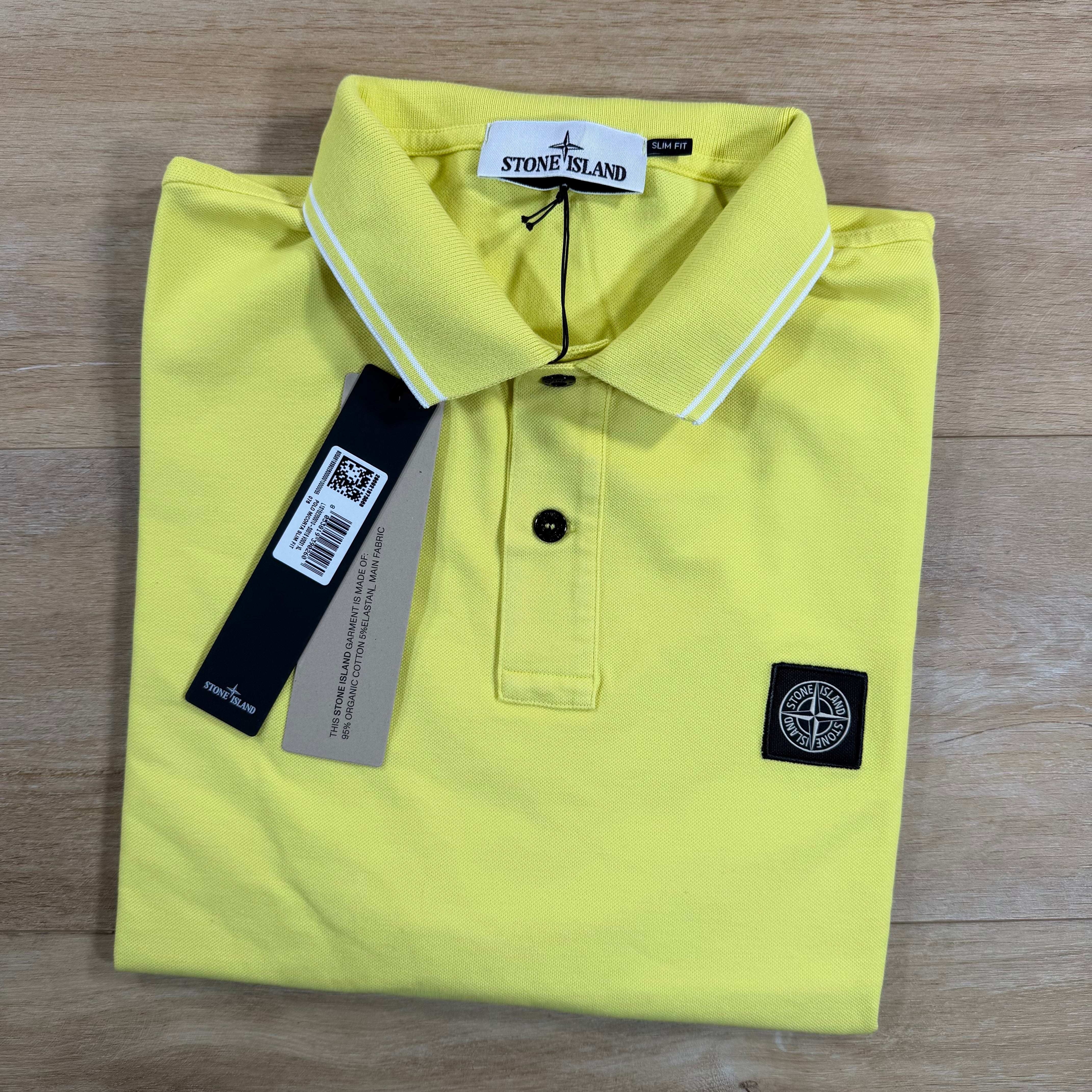 Stone Island Patch Logo Polo Shirt in Lemon