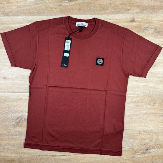 Stone Island Patch Logo T-Shirt in Chestnut Brown