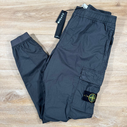 Stone Island Stretch Cotton Tela Cargo Pants in Charcoal Grey
