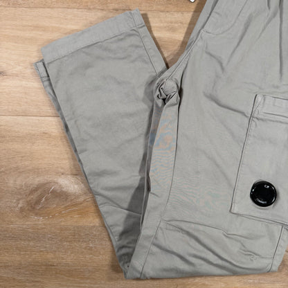 C.P. Company Stretch Sateen Regular Lens Cargo Pants in London Fog - Grey