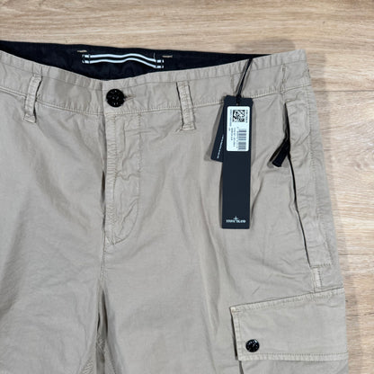 Stone Island Supima Twill Stretch-TC Cargo Bermuda Shorts in Desert