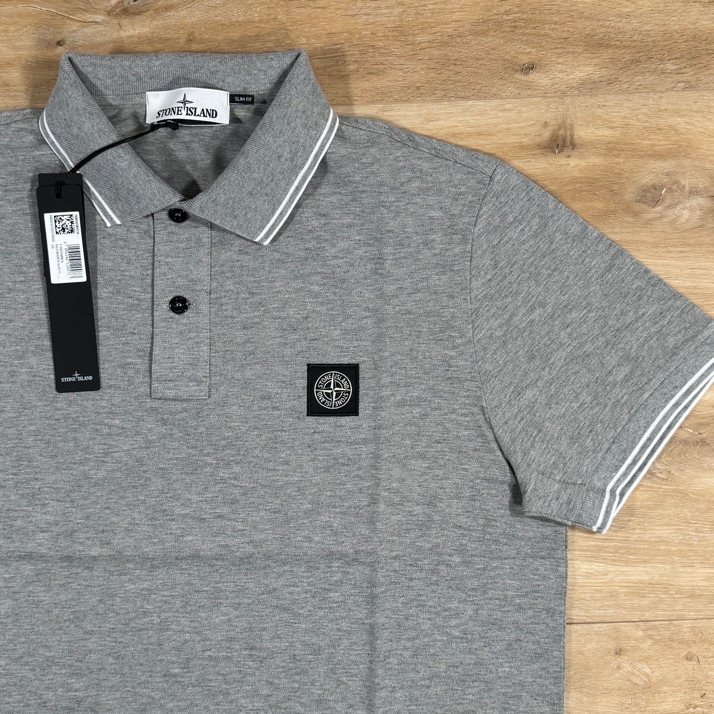 Stone Island Patch Logo Polo Shirt in Grey