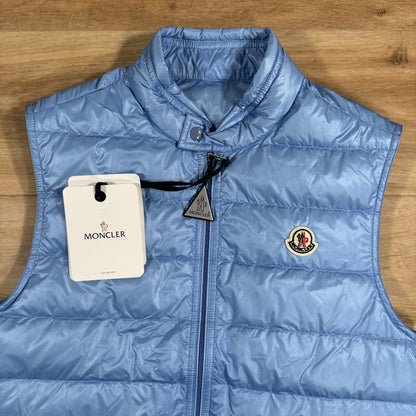 Moncler Gui Packable Down Gilet in Light Blue