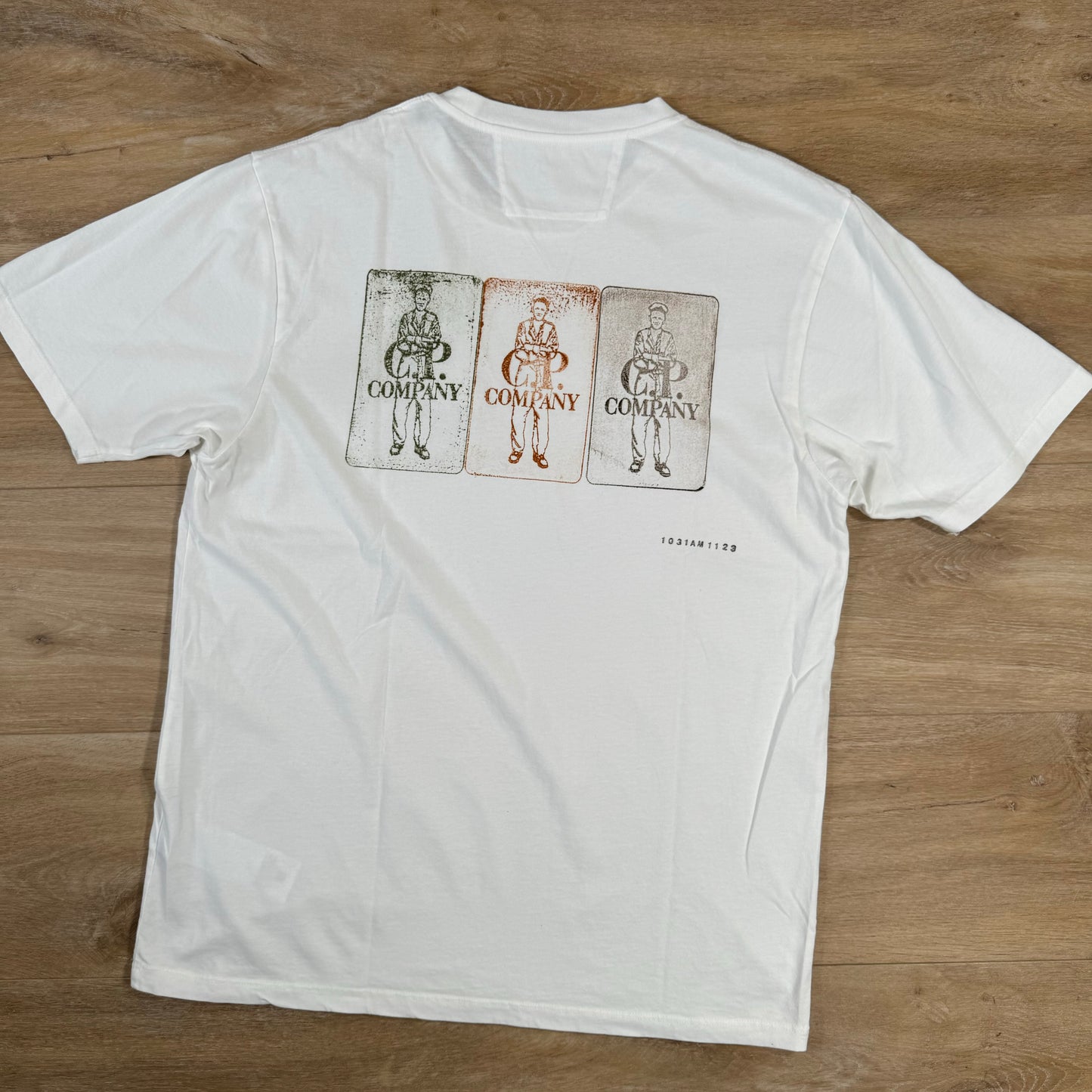 C.P. Company 24/1 Jersey Artisanal Three Cards T-Shirt in White