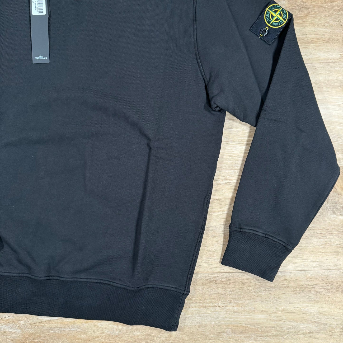 Stone Island Organic Cotton Fleece Sweatshirt in Black