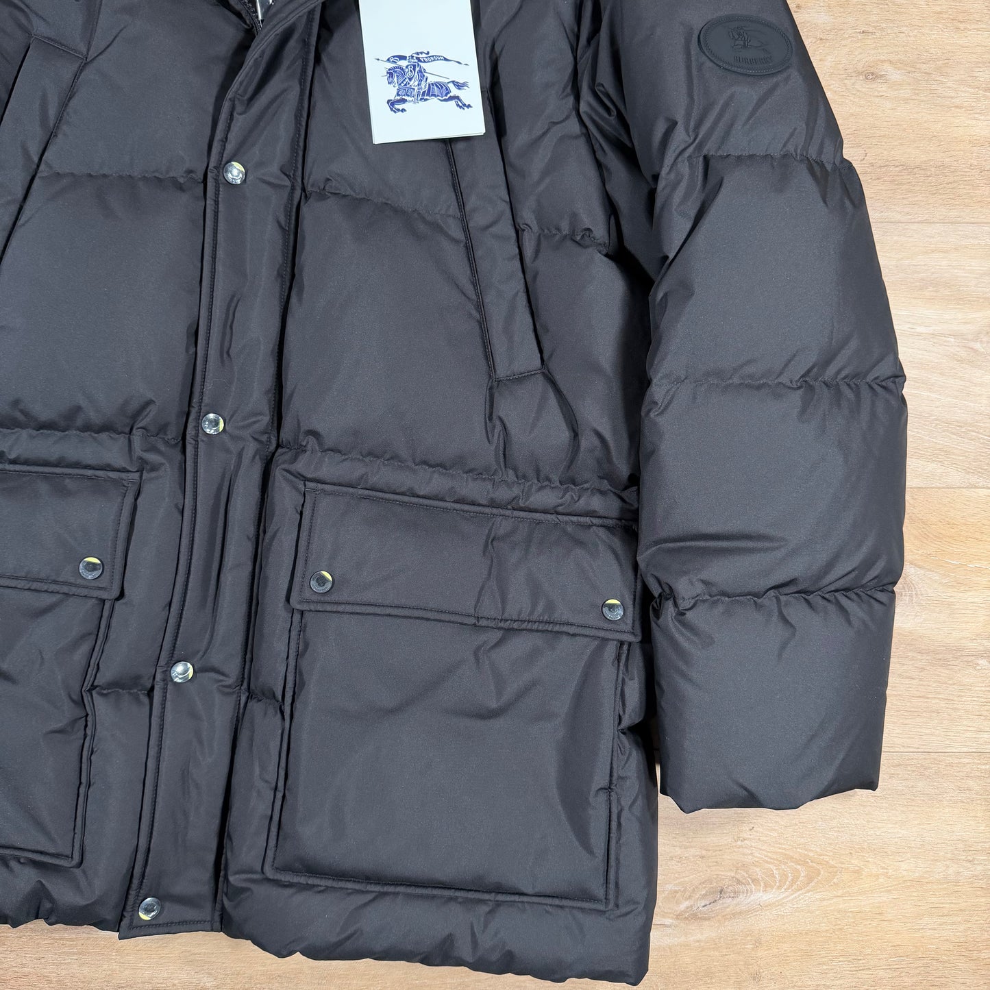 Burberry Hooded Puffer Jacket in Black