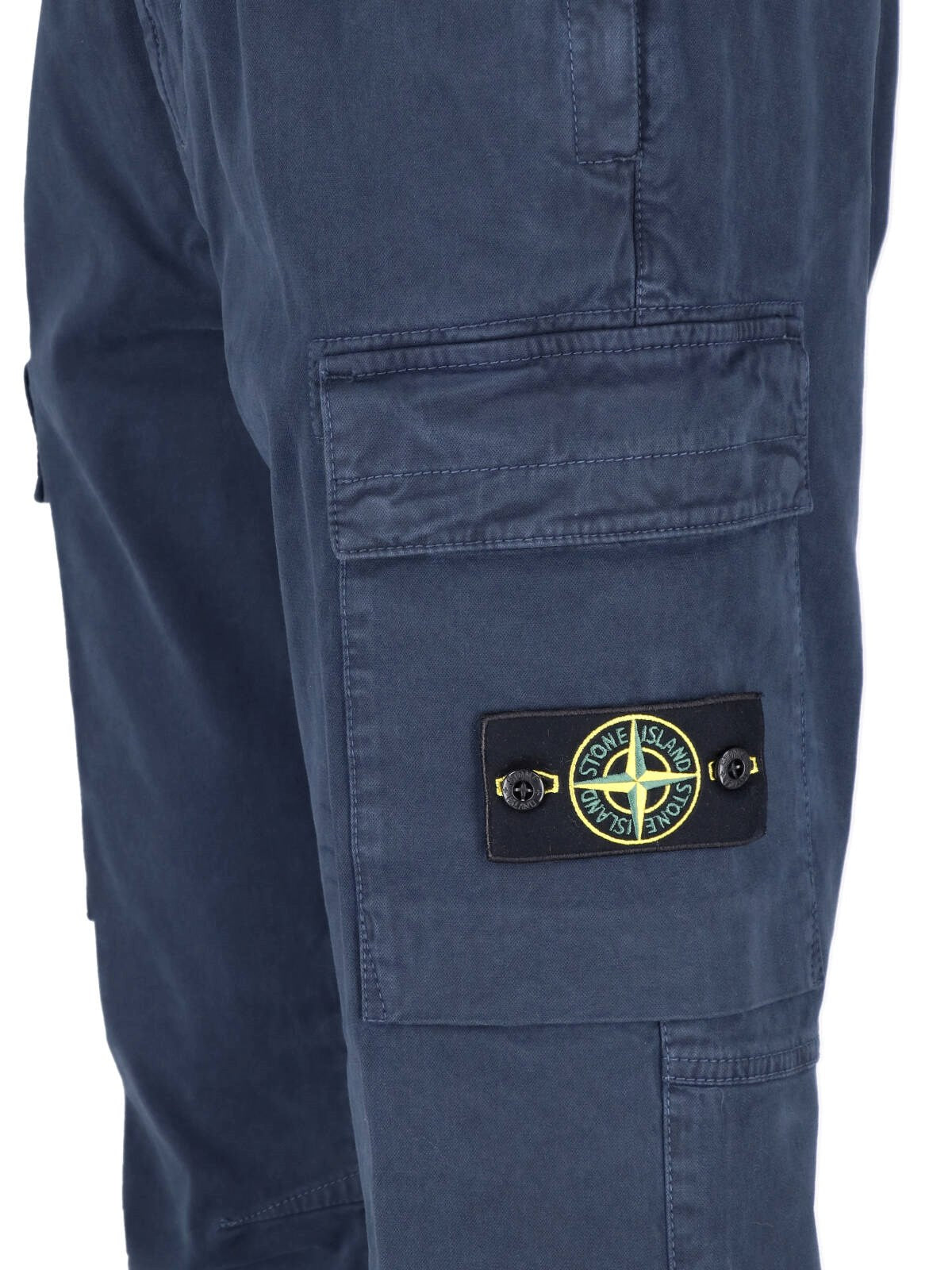 Stone Island Stretch Broken Twill Old Effect Cargo Pants in Navy