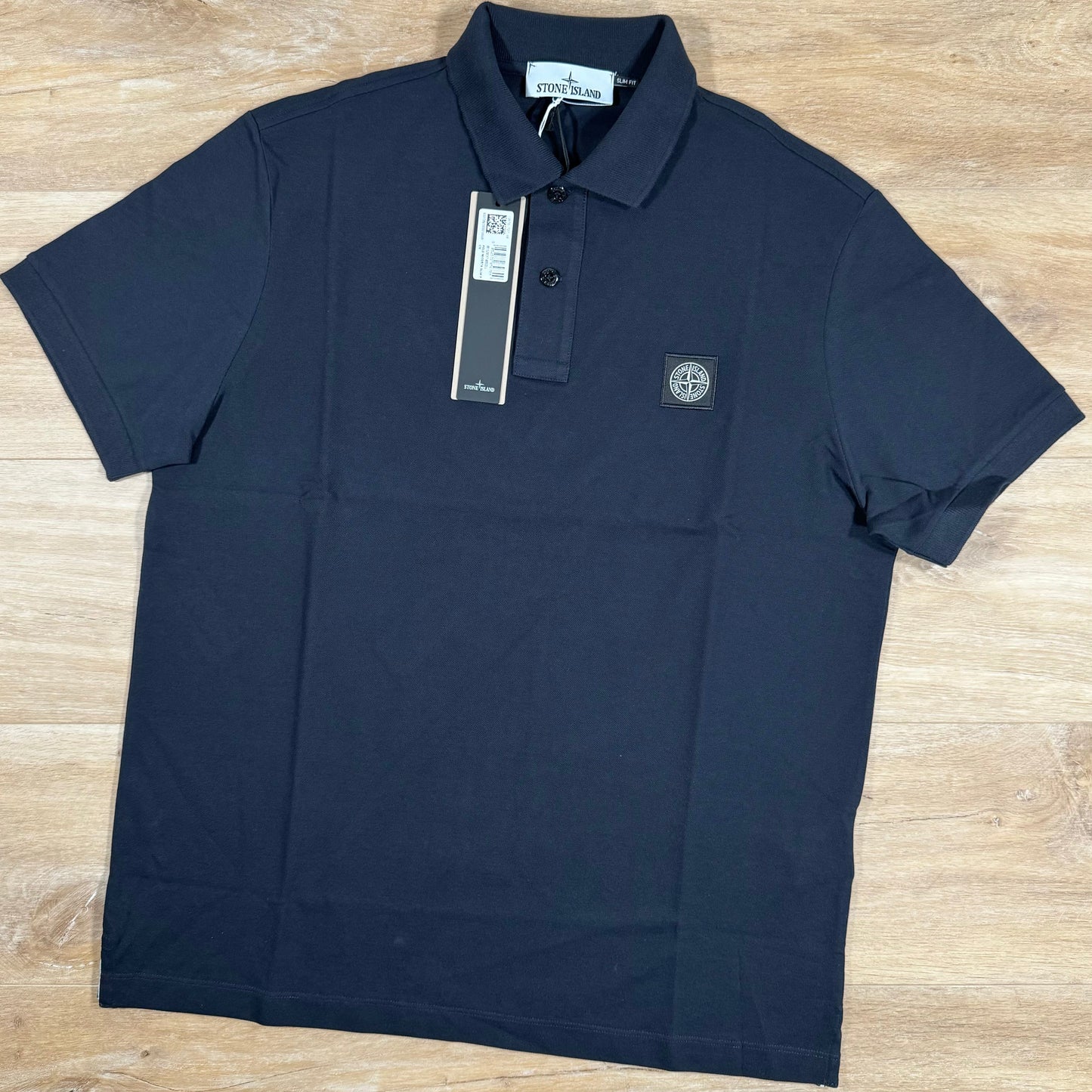 Stone Island Organic Cotton Pique Polo Shirt in Navy