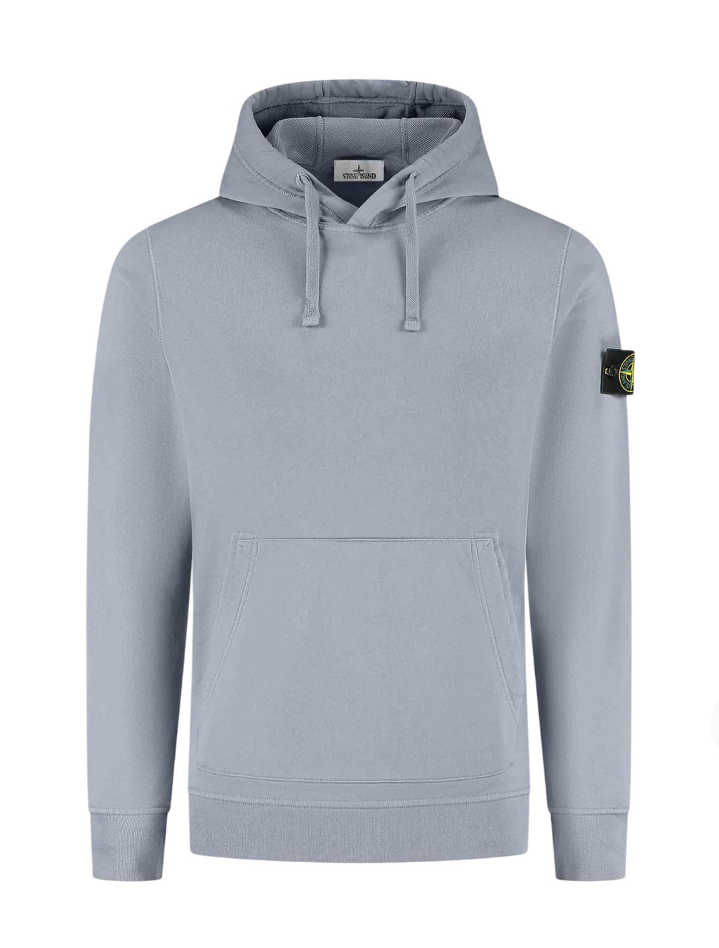 Stone Island Organic Cotton Fleece Pullover Hoodie in Ash Grey