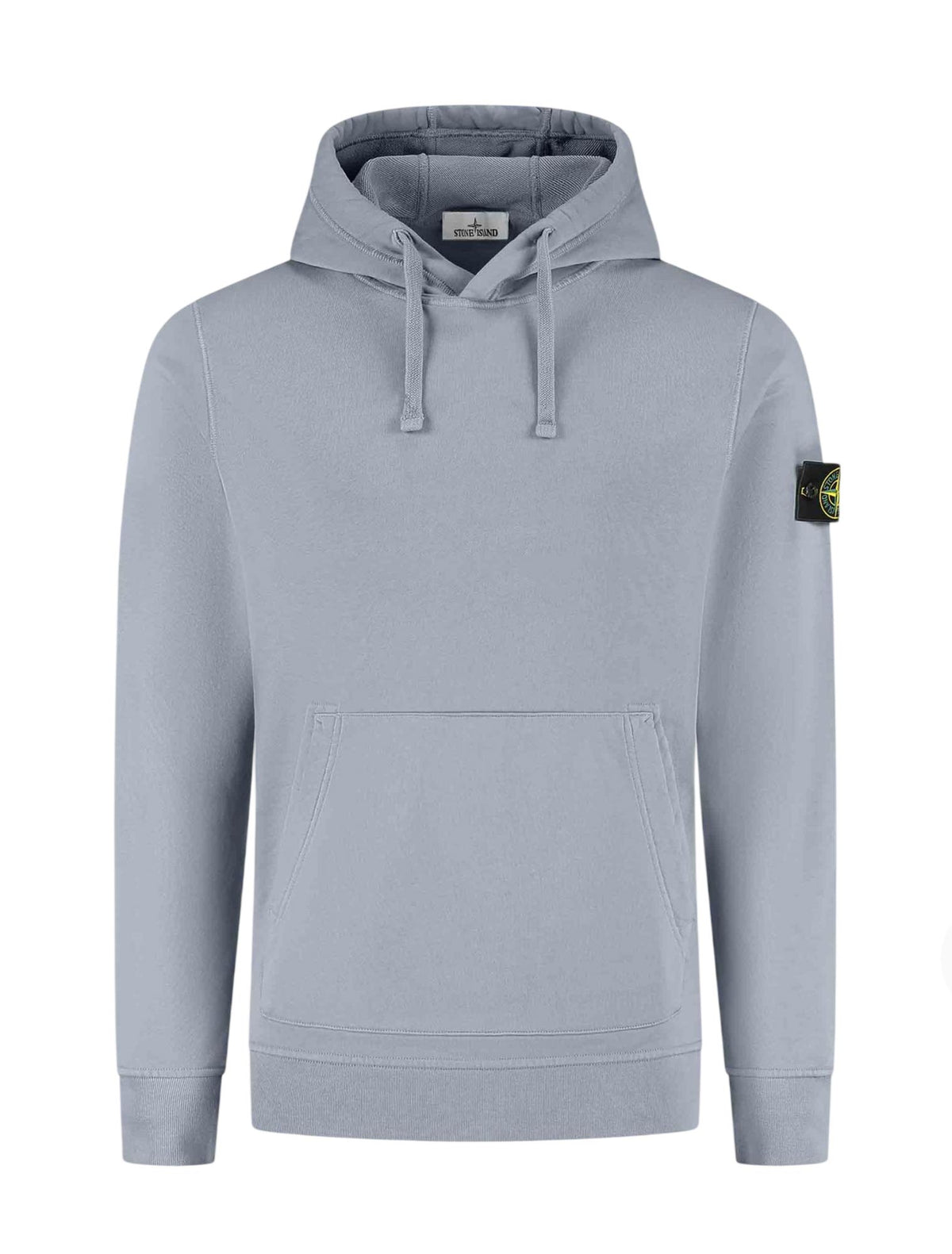 Stone Island Organic Cotton Fleece Pullover Hoodie in Ash Grey