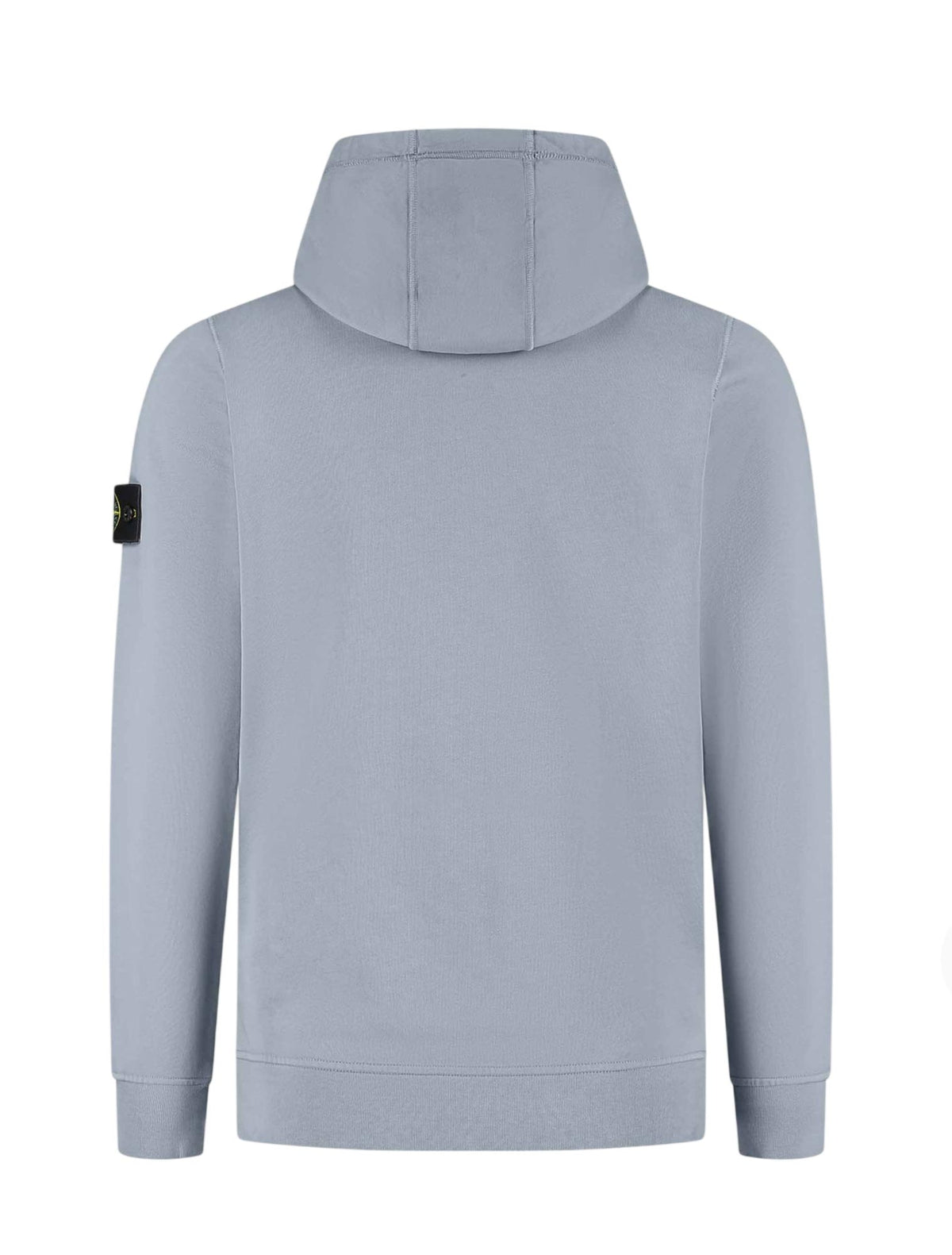 Stone Island Organic Cotton Fleece Pullover Hoodie in Ash Grey
