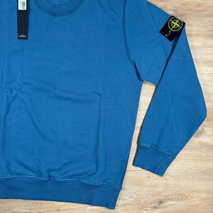 Stone Island Garment Dyed Crewneck Sweatshirt in Avio Blue