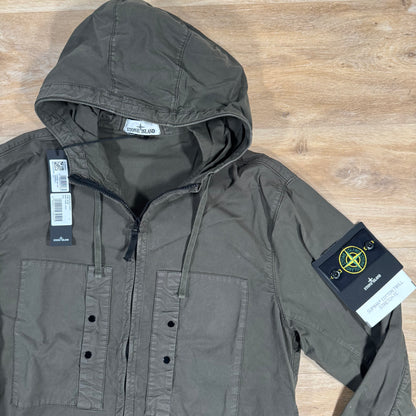 Stone Island Supima Cotton Twill Stretch-TC Jacket in Military Green