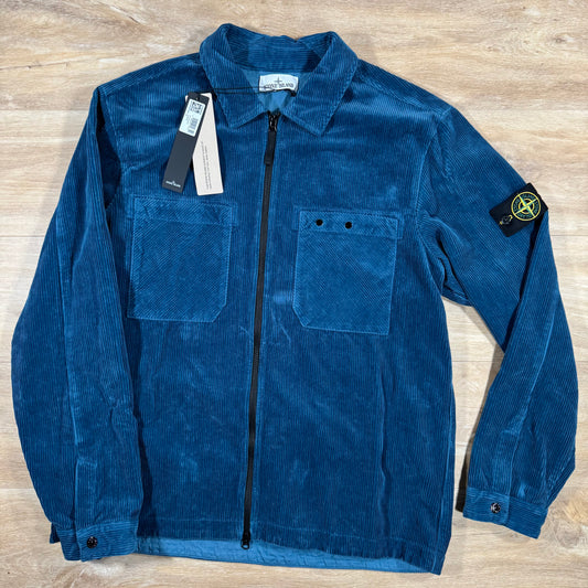 Stone Island Corduroy Overshirt in Avio Blue