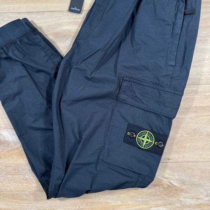 Stone Island Stretch Cotton Tela Cargo Pants in Navy