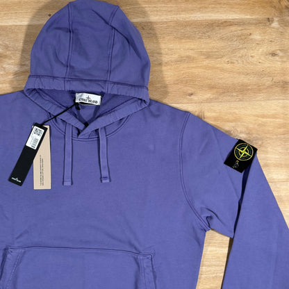 Stone Island Organic Cotton Fleece Pullover Hoodie in Lavender