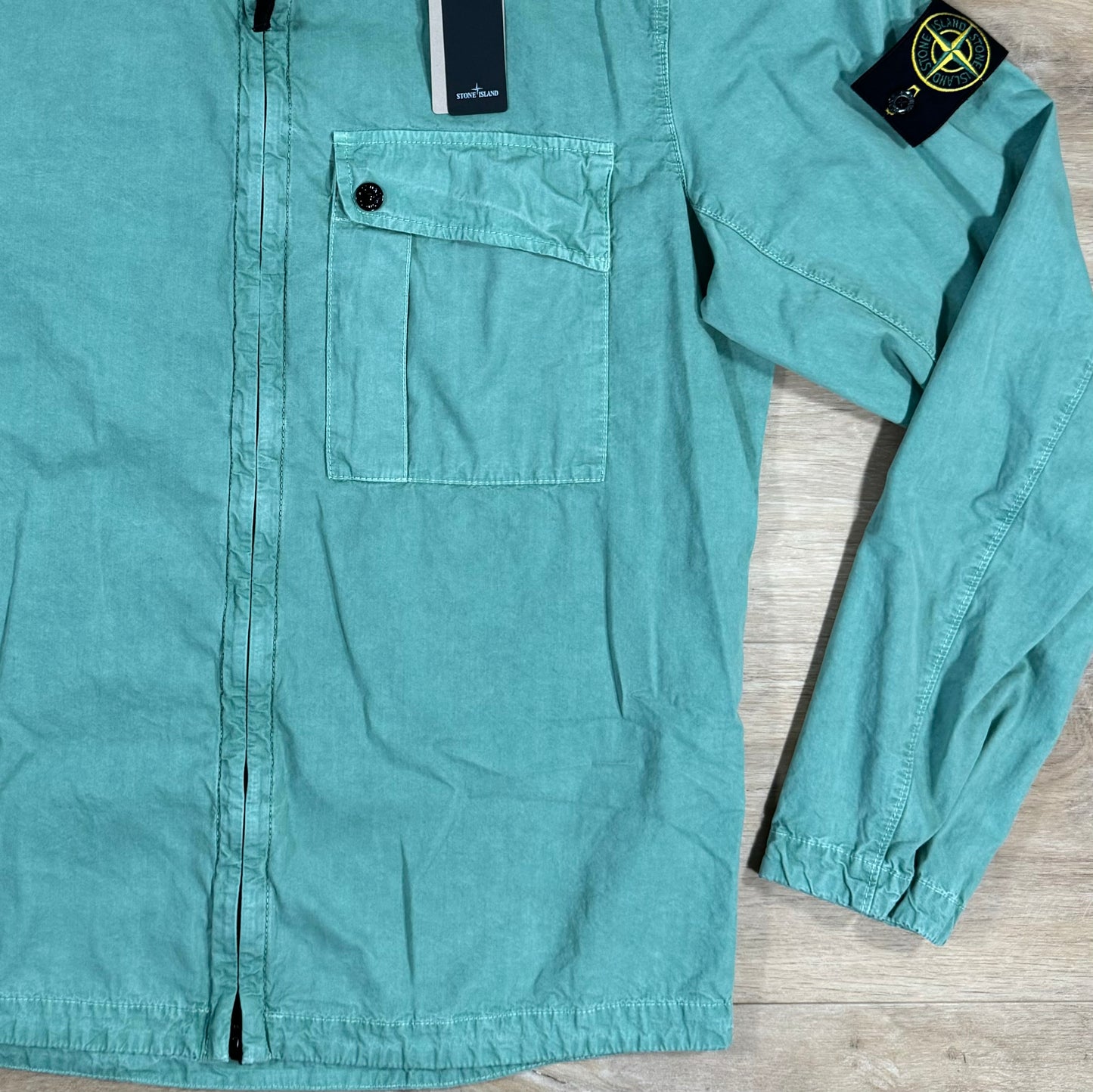 Stone Island Old Treatment Overshirt in Light Green