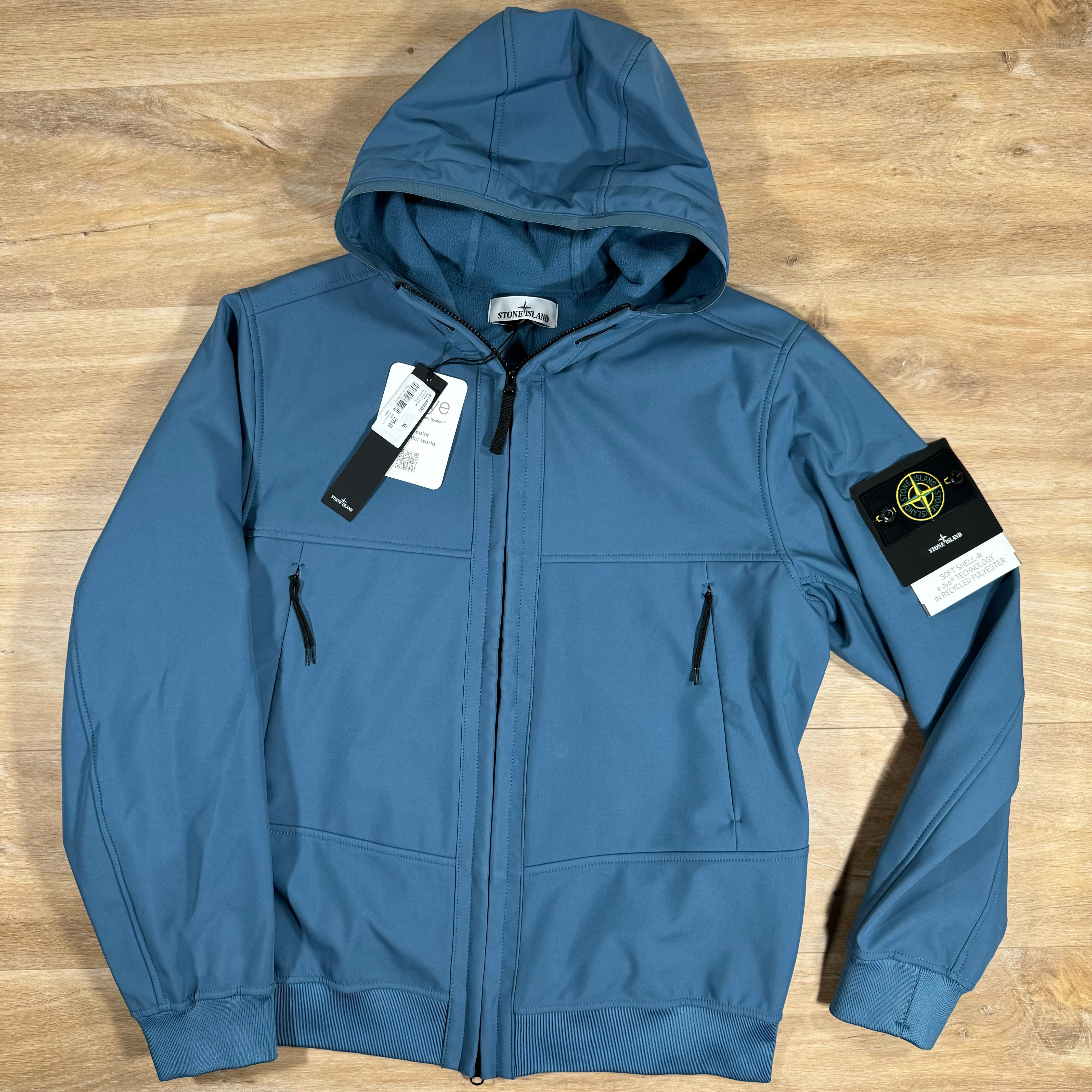 Stone Island Soft Shell R Jacket in Avio Blue