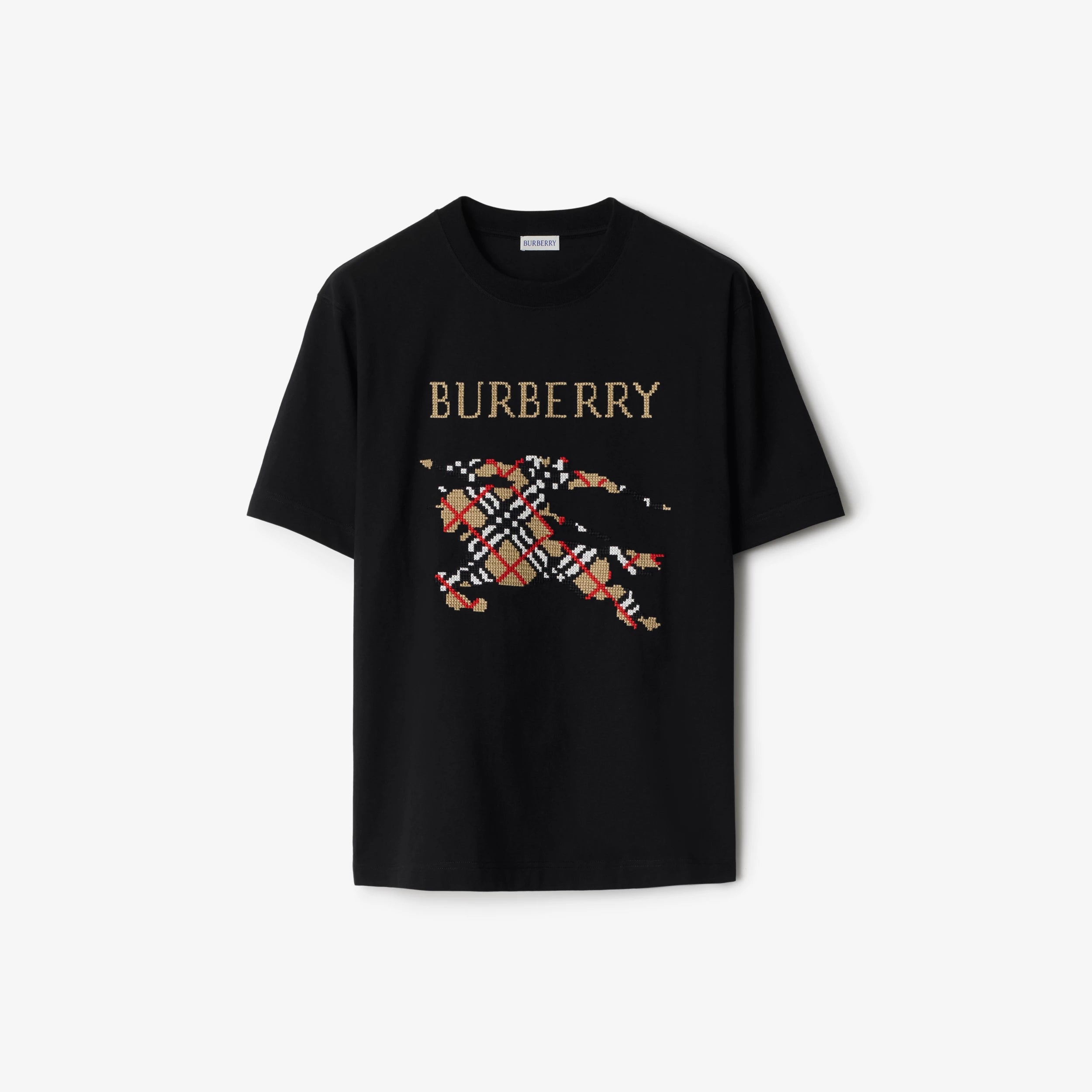 Burberry Ryan Cross Stitch EKD T-Shirt in Black