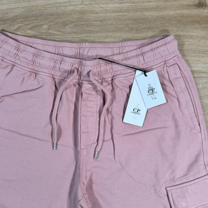 C.P. Company Light Fleece Cargo Lens Shorts in Misty Rose - Pink