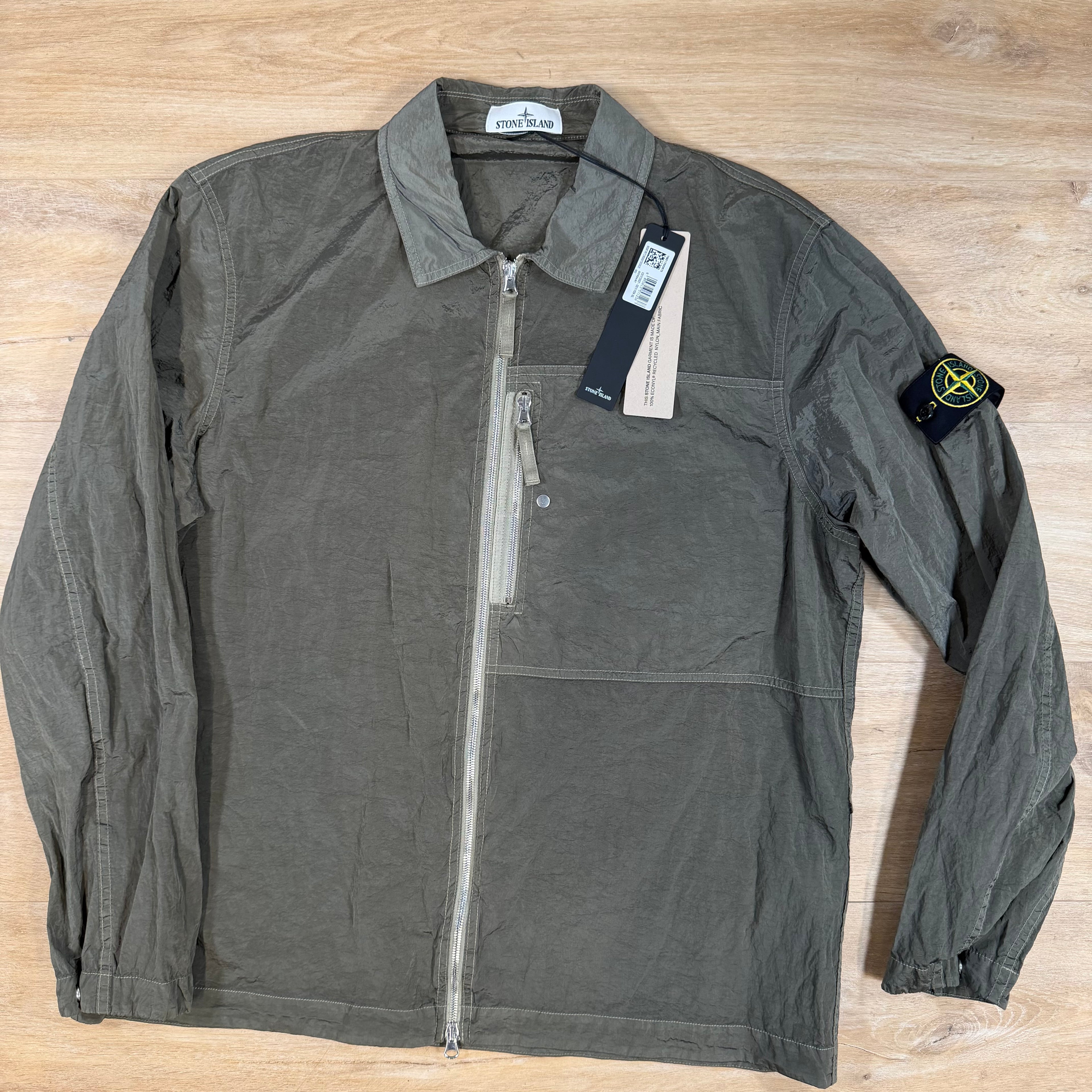 Stone Island Nylon Metal Overshirt in Military Green