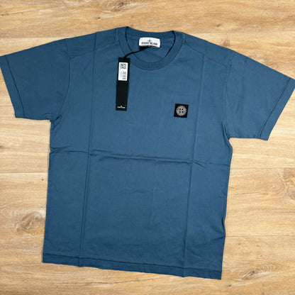 Stone Island Patch Logo T-Shirt in Avio Blue